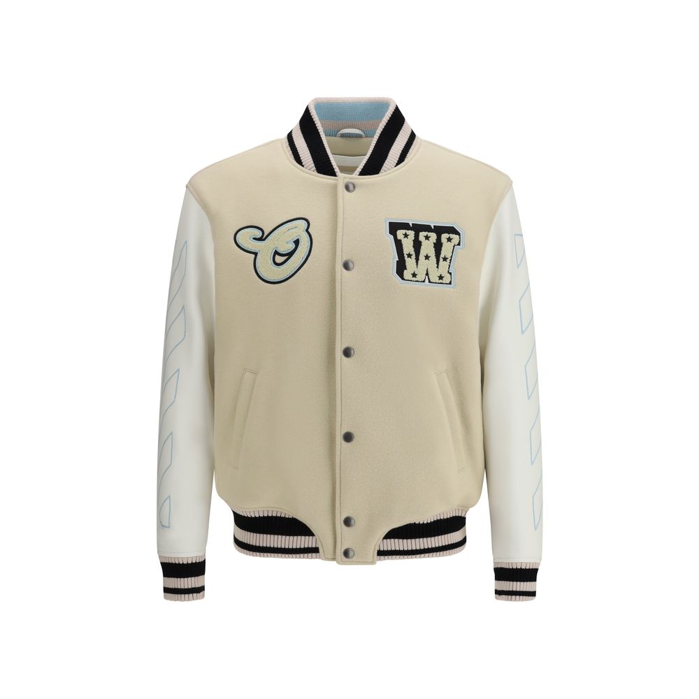 Men’s Off-white Beige Wool Oves Aries Bomber
