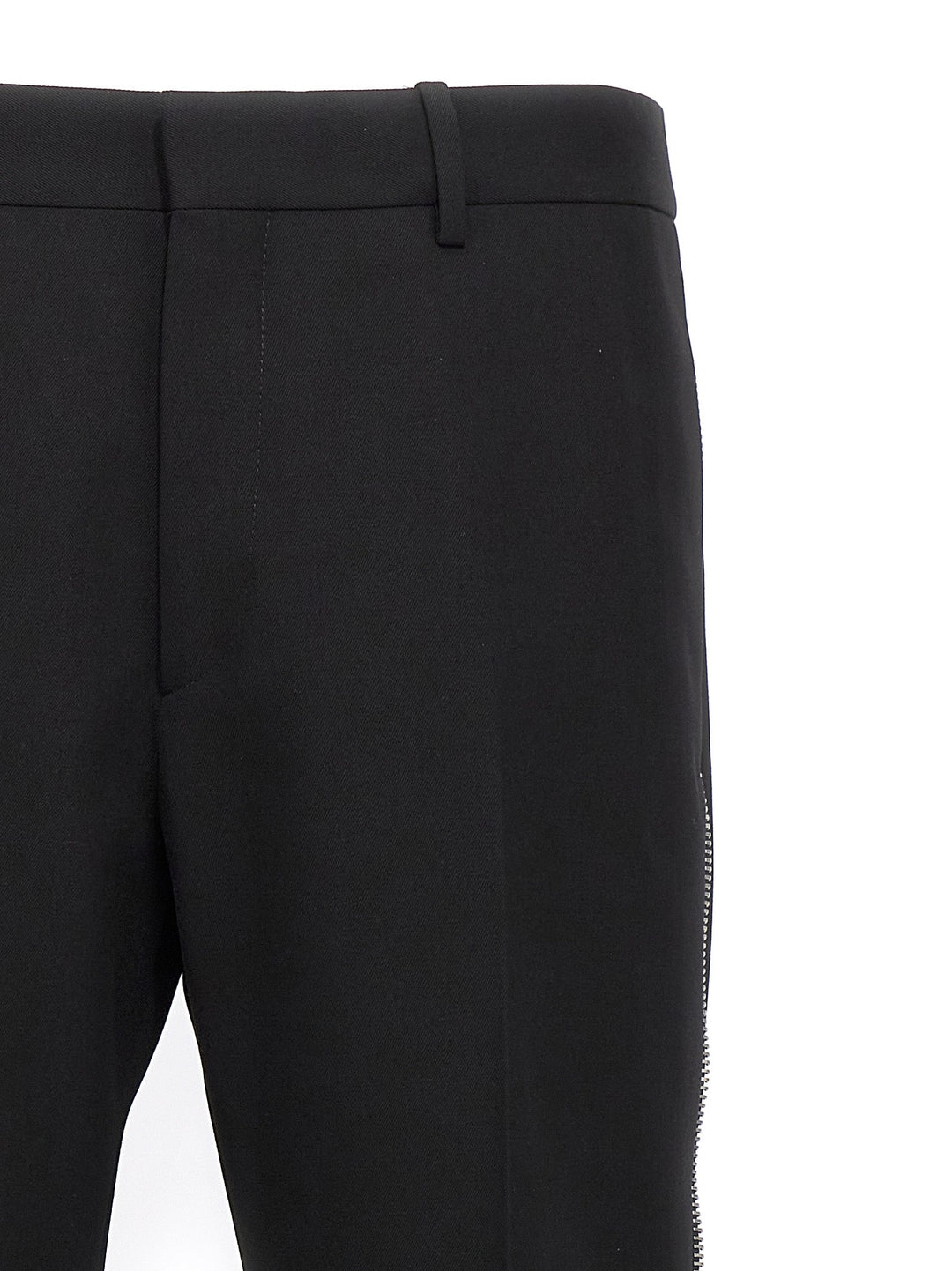 Men’s Off-white Black Virgin Wool Dress Pants