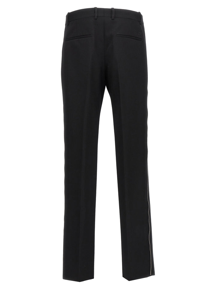 Men’s Off-white Black Virgin Wool Dress Pants