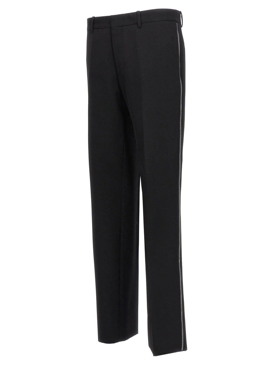 Men’s Off-white Black Virgin Wool Dress Pants
