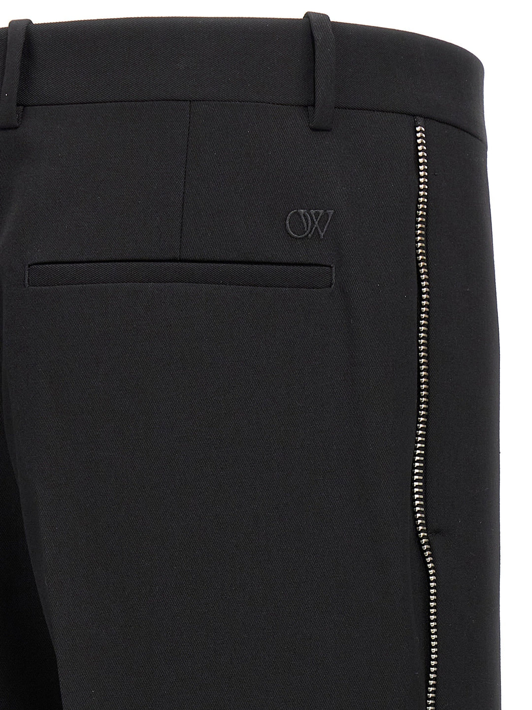 Men’s Off-white Black Virgin Wool Dress Pants