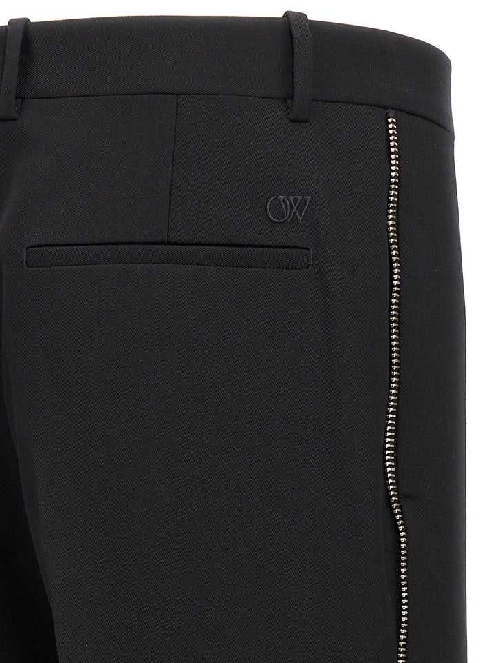 Men’s Off-white Black Virgin Wool Dress Pants