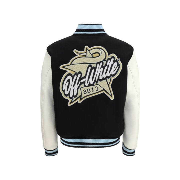 Men’s Off-white Black Wool Oves Aries Bomber