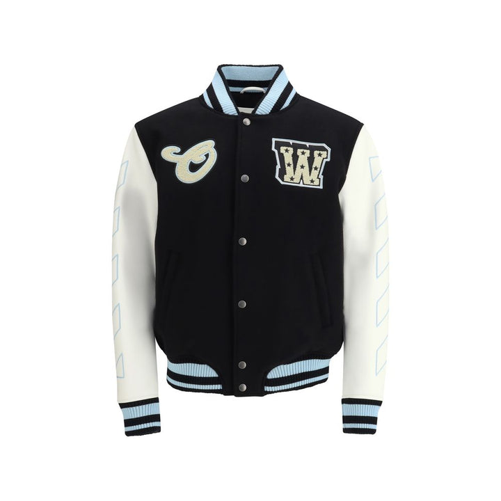 Men’s Off-white Black Wool Oves Aries Bomber