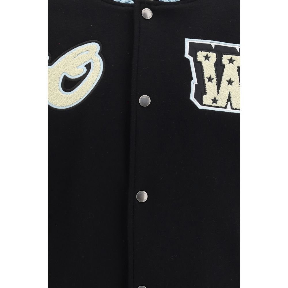 Men’s Off-white Black Wool Oves Aries Bomber