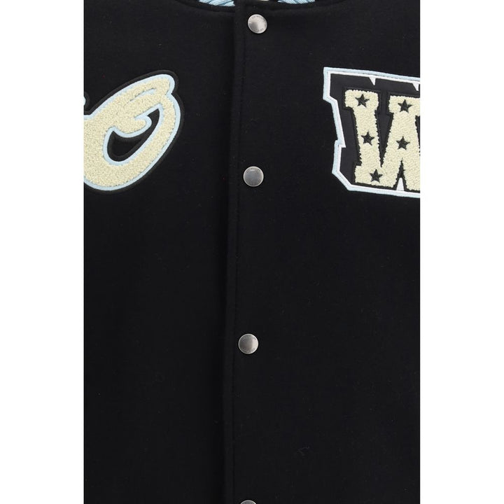 Men’s Off-white Black Wool Oves Aries Bomber