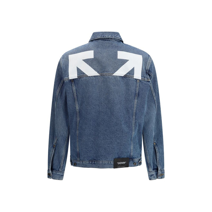 Men’s Off-white Blue Cotton Denim Jacket