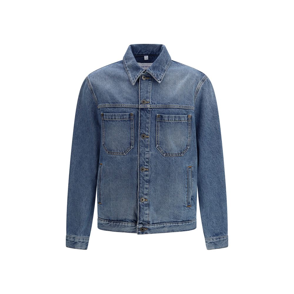 Men’s Off-white Blue Cotton Denim Jacket