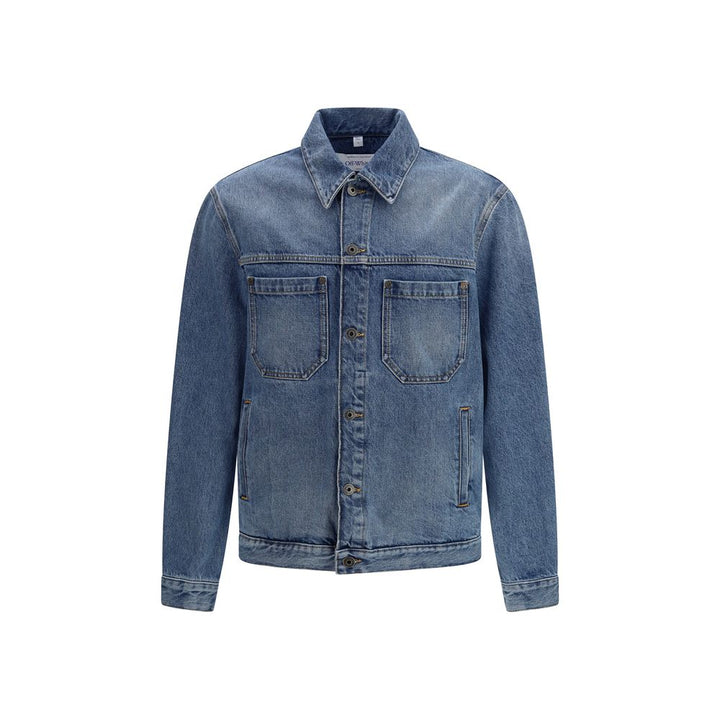 Men’s Off-white Blue Cotton Denim Jacket