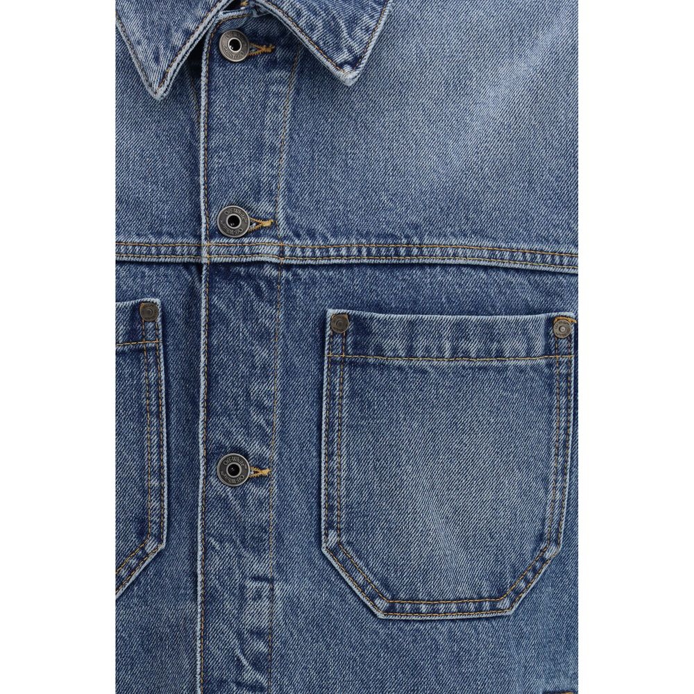 Men’s Off-white Blue Cotton Denim Jacket