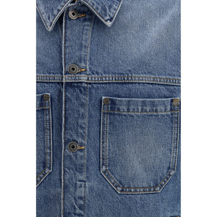 Men’s Off-white Blue Cotton Denim Jacket