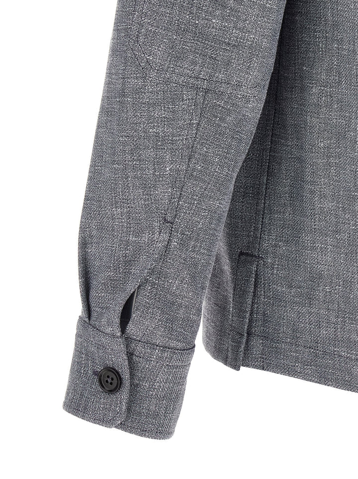 Zegna Blue Linen Blouse