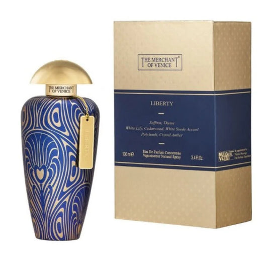 Venice Liberty Eau Leather Saffron Perfume with Delicate White Lily Unisex Fragrance Merchant