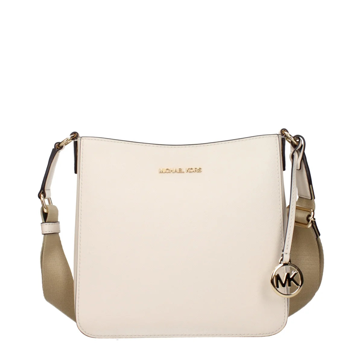 Michael Kors Beige Leather Shoulder Bag with Adjustable Strap