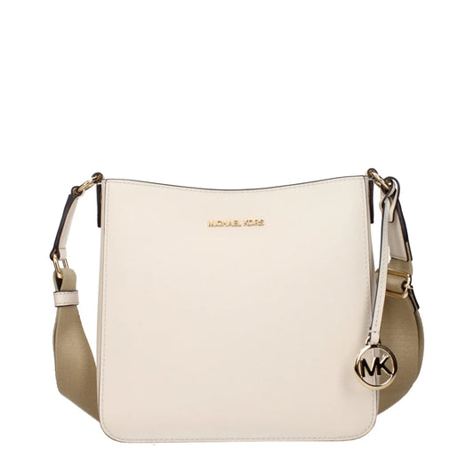 Michael Kors Beige Leather Shoulder Bag with Adjustable Strap