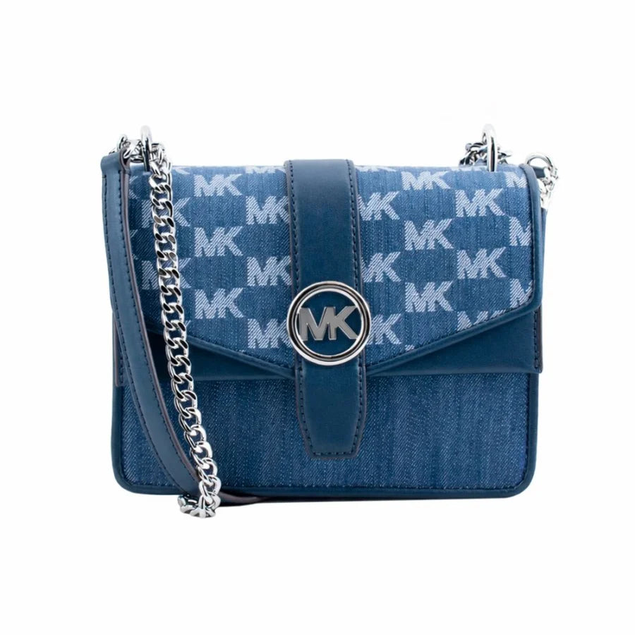 Michael Kors Blue Canvas Crossbody Bag