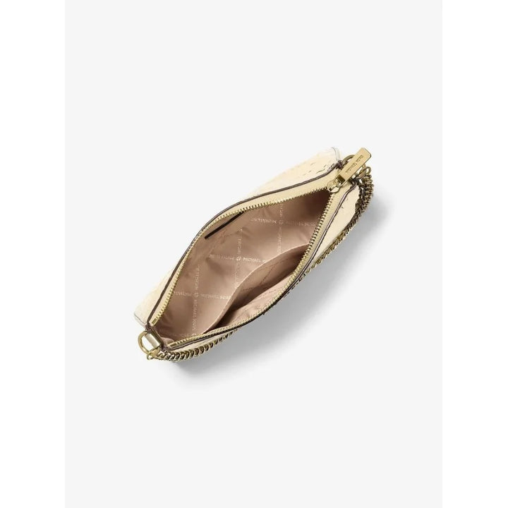 Michael Kors Gold Canvas Clutch Bag