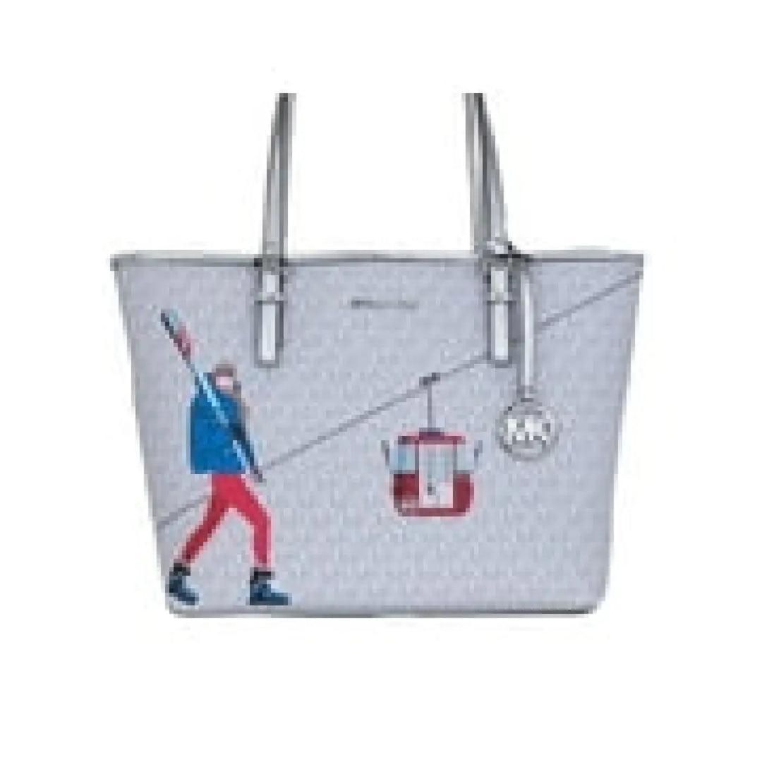 Michael Kors Jet Set Travel Girls Medium Signature Carryall Tote White Mk