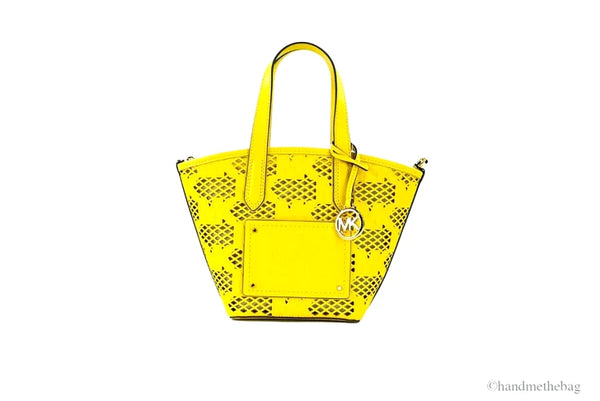 Michael Kors - Kimber Small Daffodil Leather 2-In-1 Zip Tote Messenger Bag Purse
