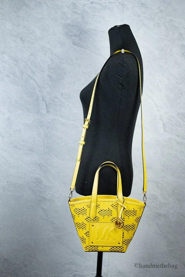 Michael Kors - Kimber Small Daffodil Leather 2-In-1 Zip Tote Messenger Bag Purse