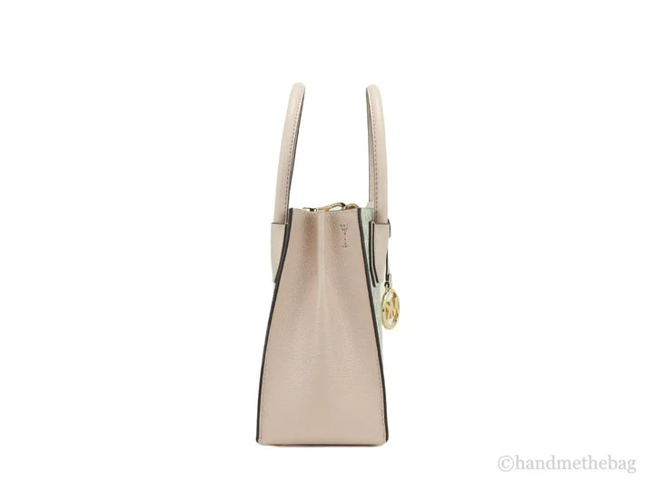 Michael Kors Mercer 35s1gm9m2b Medium Logo and Leather Accordion Crossbody Bag in Powder Blush Multi