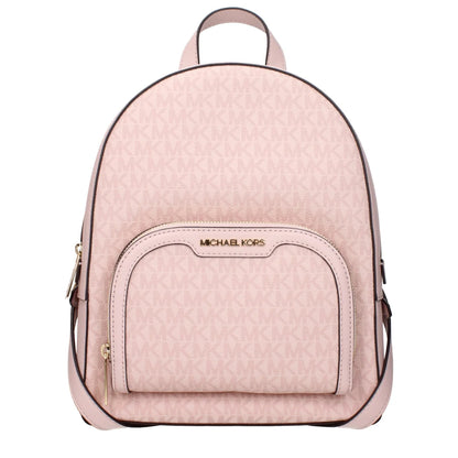Michael Kors Pink Backpack with Adjustable Straps and Iconic Logo