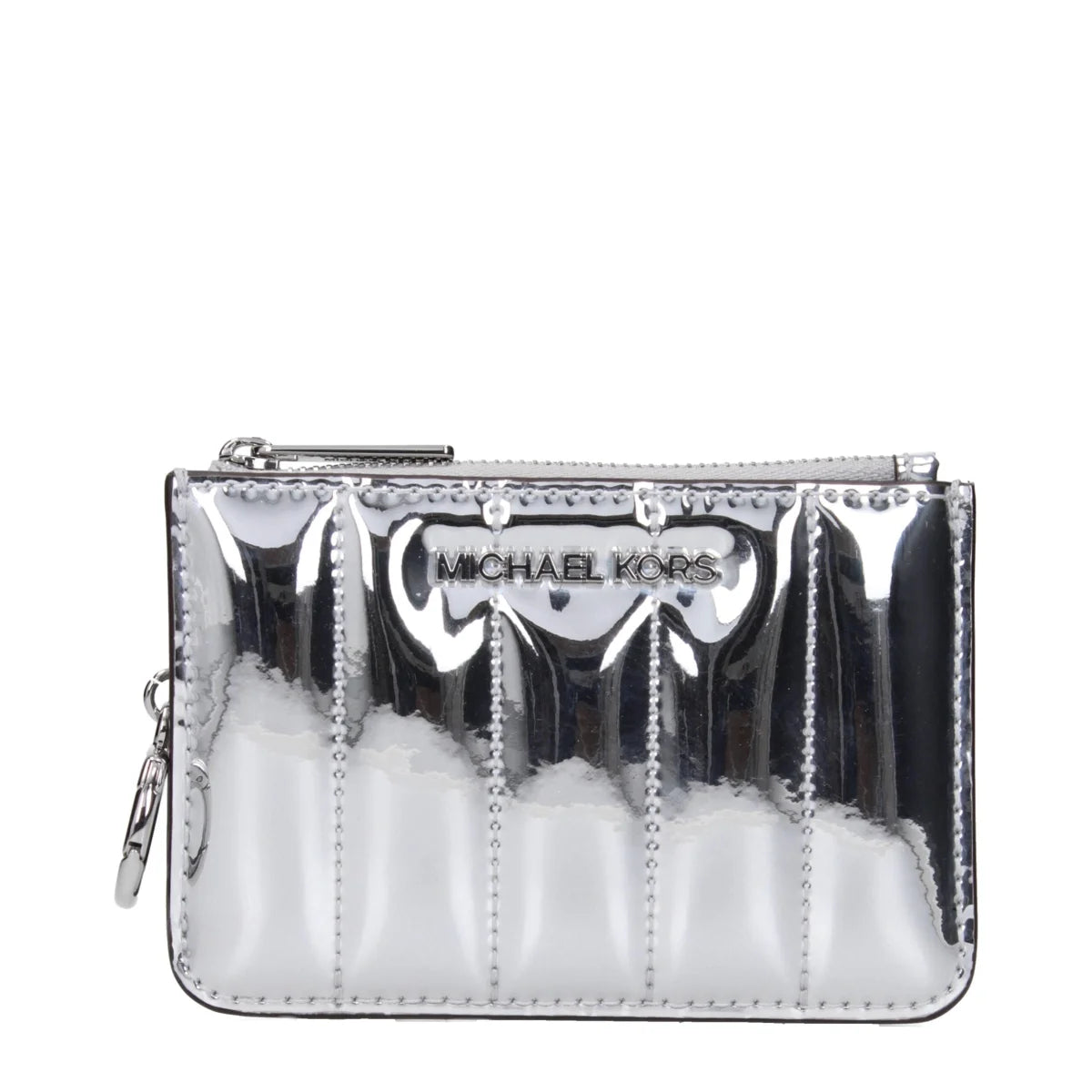 Michael Kors Silver Patent Leather Coin Purse MPN 35T5STVP1ZSILVER