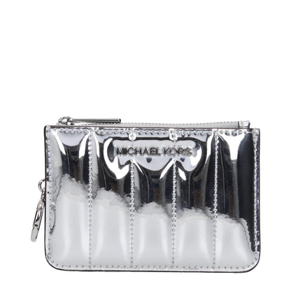 Michael Kors Silver Patent Leather Coin Purse MPN 35T5STVP1ZSILVER
