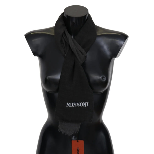 Missoni Black 100% Wool Unisex Neck Wrap Scarf