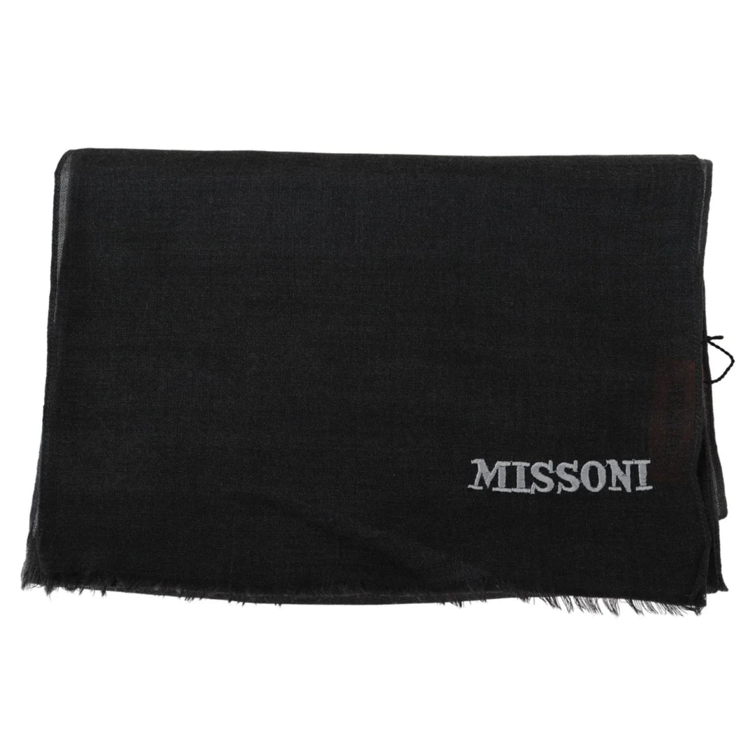 Missoni Black 100% Wool Unisex Neck Wrap Scarf