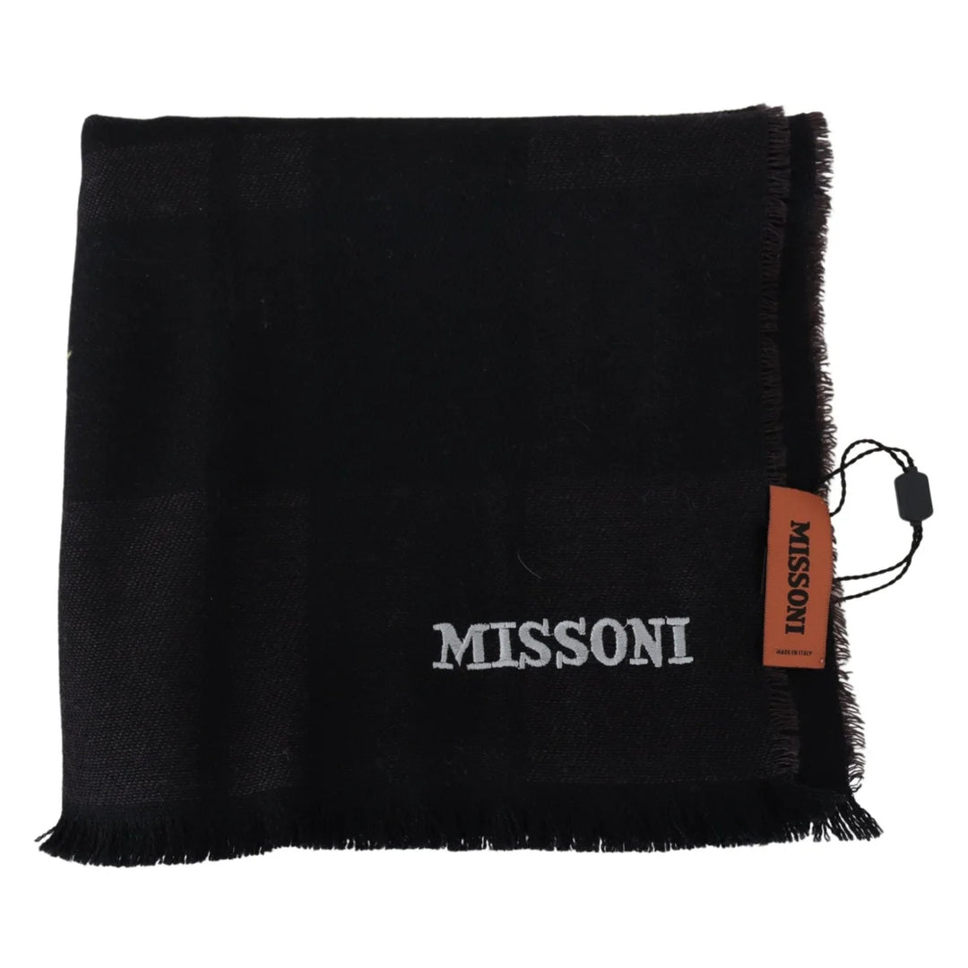 Missoni Black 100% Wool Unisex Neck Wrap Scarf