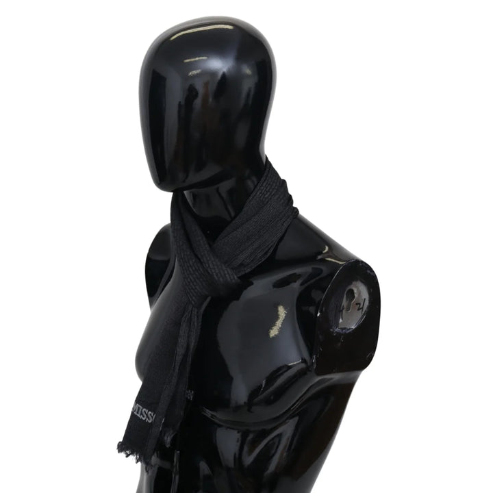 Missoni Black Wool Knit Unisex Neck Wrap Scarf
