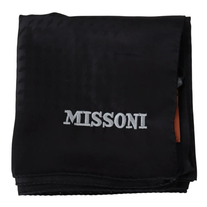 Missoni Black Wool Knit Unisex Neck Wrap Shawl Scarf