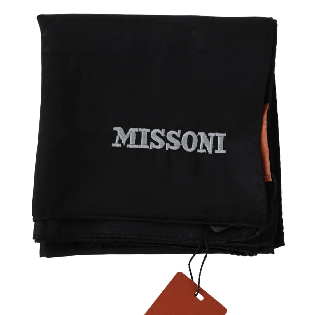 Missoni Black Wool Knit Unisex Neck Wrap Shawl Scarf