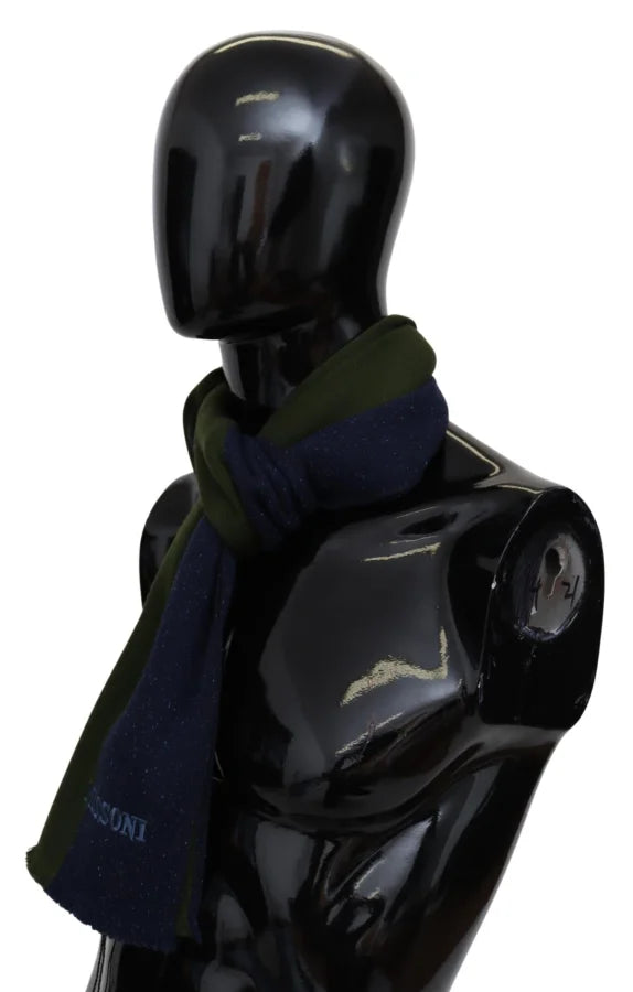 Missoni Blue Green Wool Unisex Neck Wrap Shawl