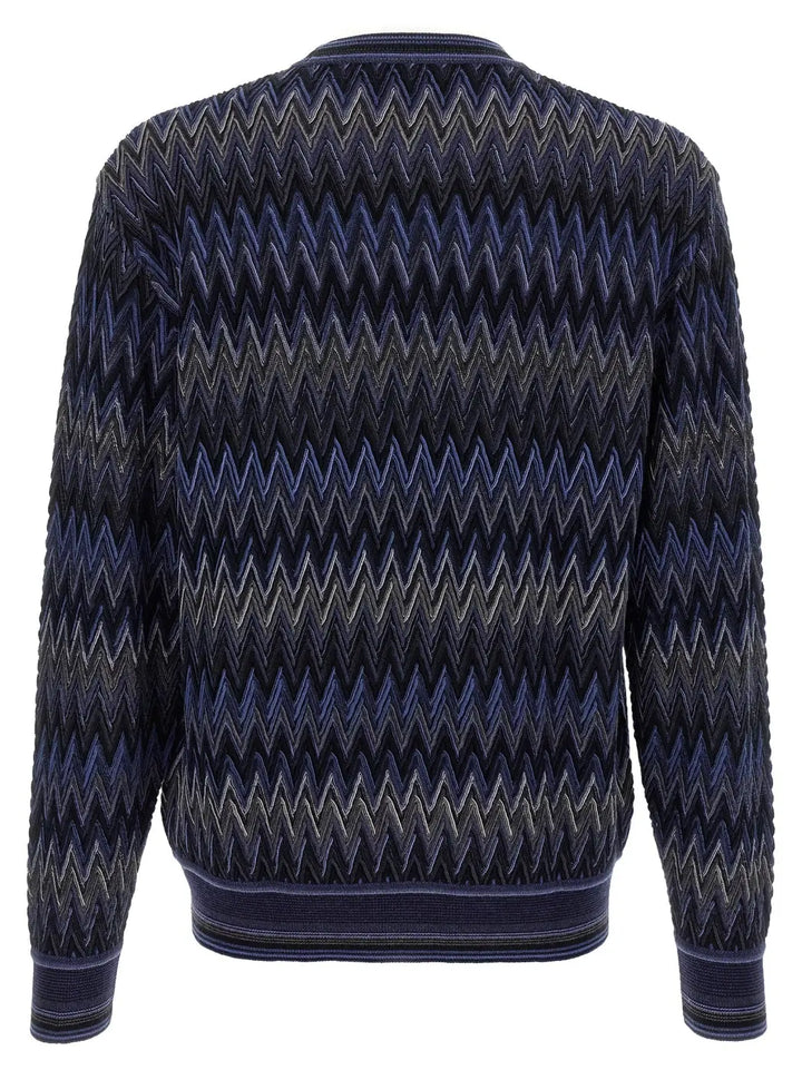 Missoni Blue Wool Cardigan