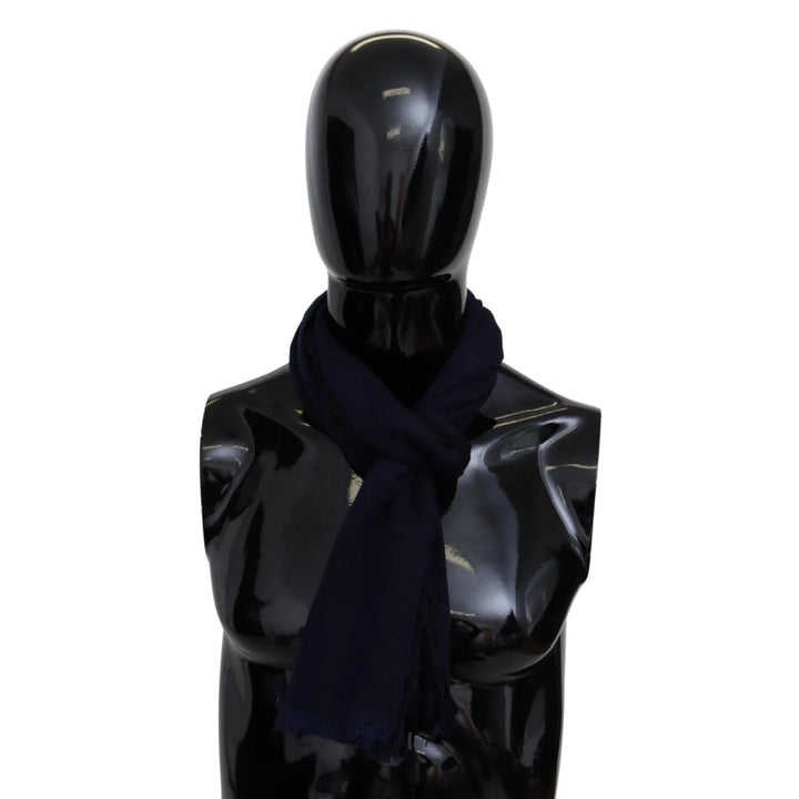 Missoni Blue Wool Knit Unisex Neck Wrap Scarf