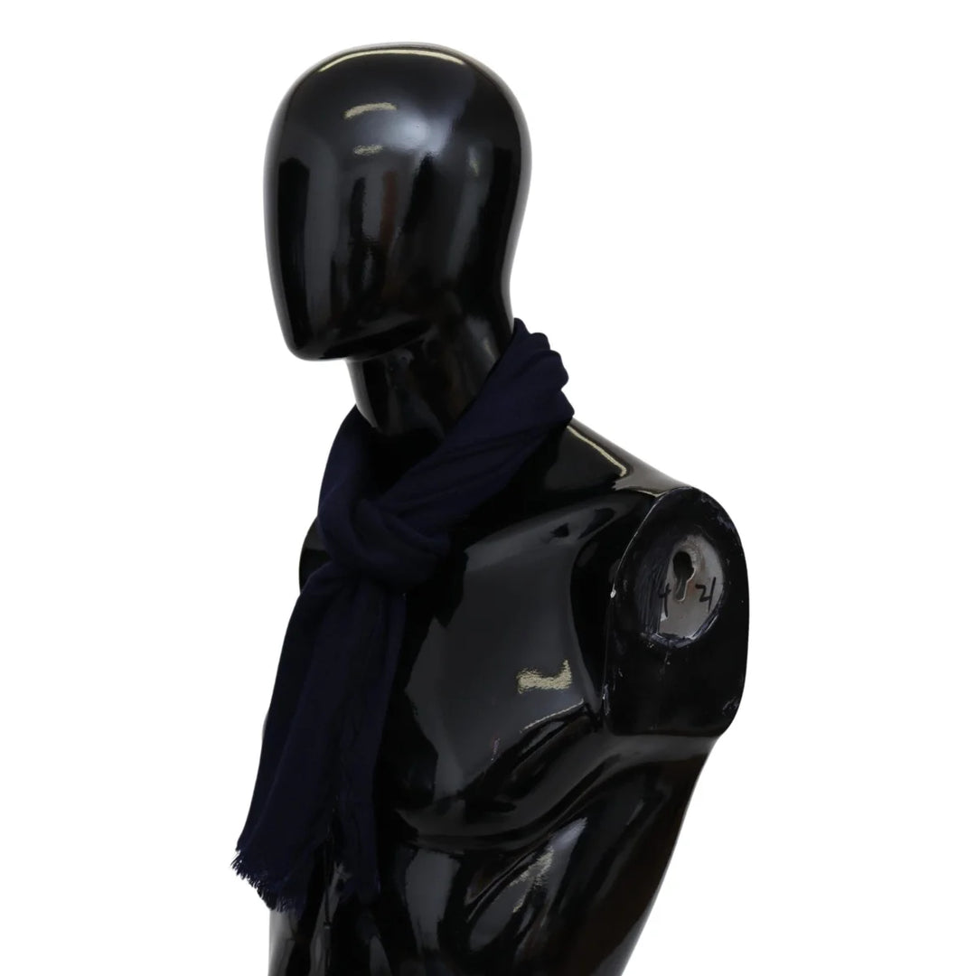 Missoni Blue Wool Knit Unisex Neck Wrap Scarf