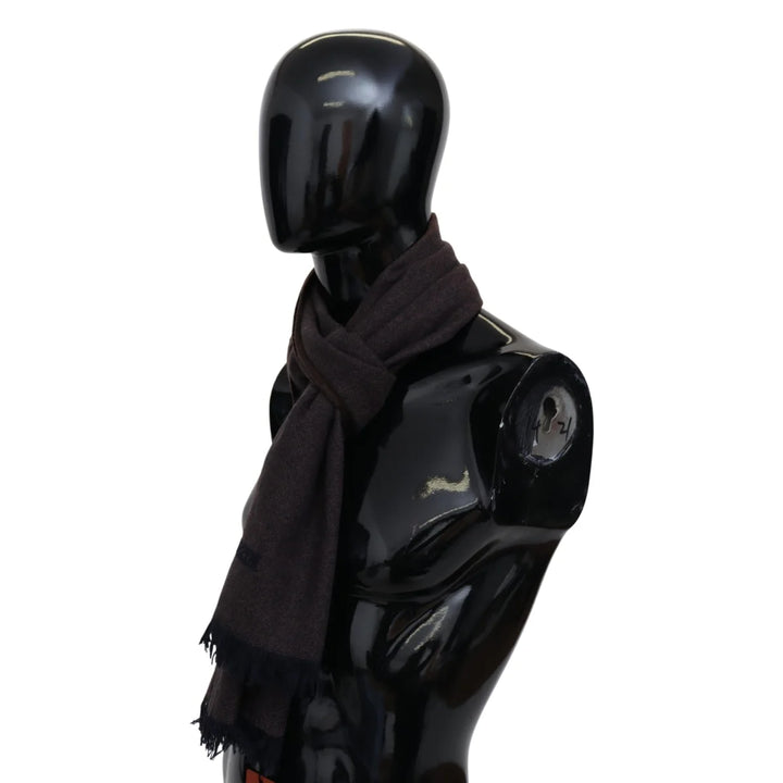 Missoni Brown 100% Cashmere Unisex Neck Wrap Fringes Scarf
