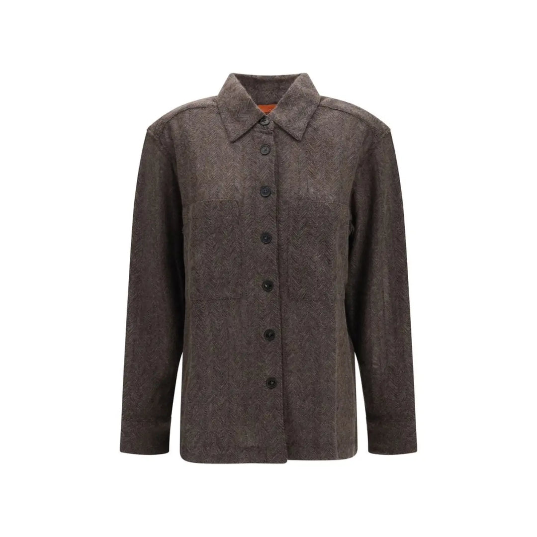 Missoni Brown Cashmere Dress Shirt