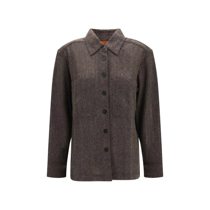 Missoni Brown Cashmere Dress Shirt
