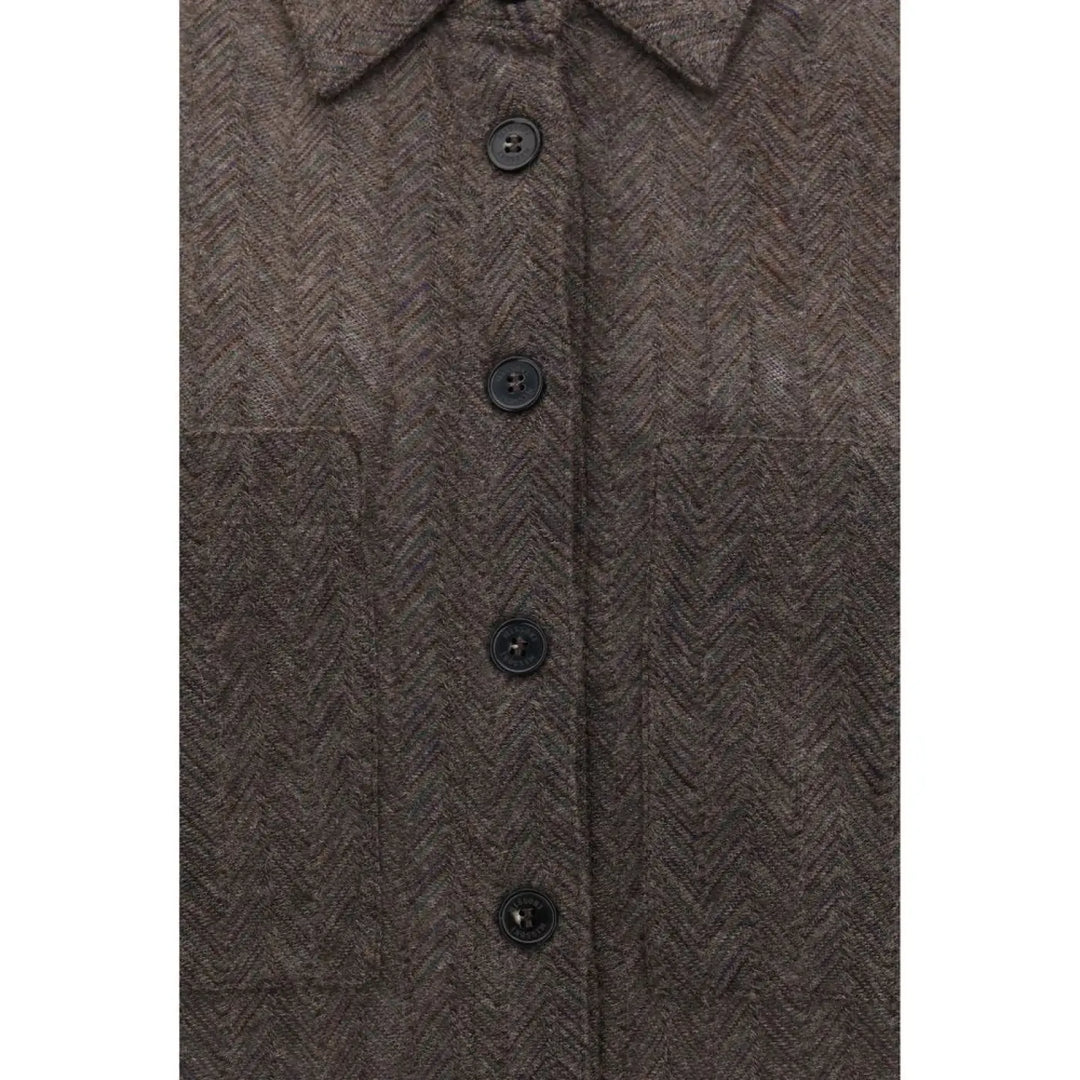 Missoni Brown Cashmere Dress Shirt