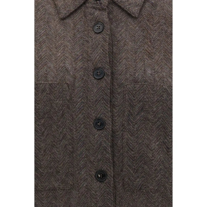 Missoni Brown Cashmere Dress Shirt