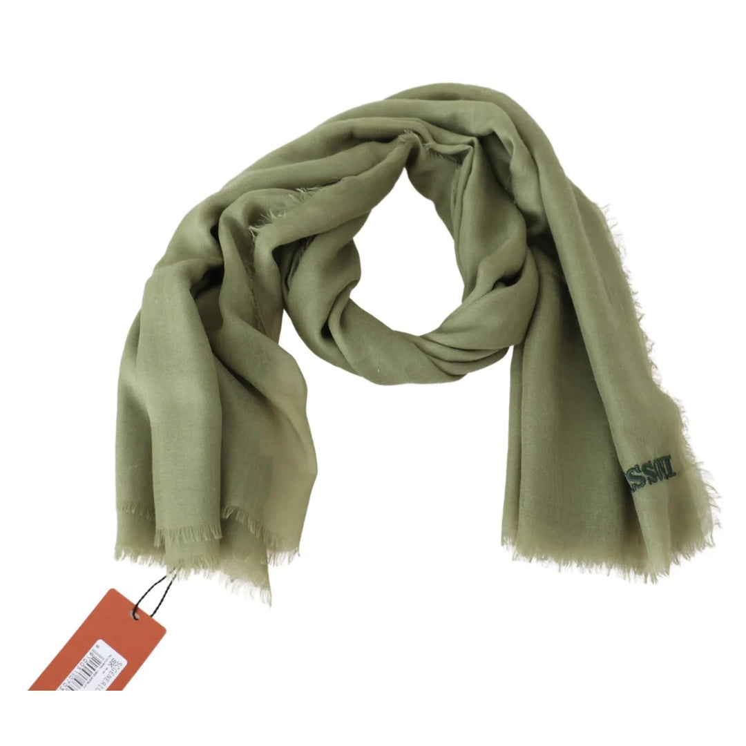 Missoni Green Cashmere Unisex Neck Wrap Scarf