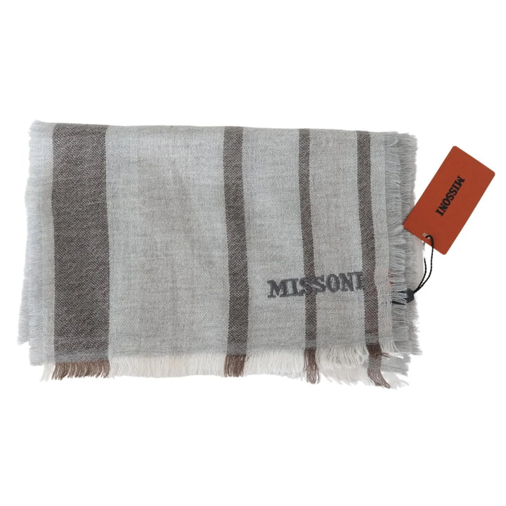 Missoni Multicolor Striped Wool Unisex Neck Wrap Scarf
