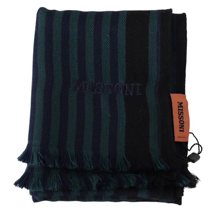Missoni Multicolor Striped Wool Unisex Neck Wrap Shawl