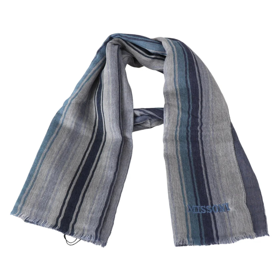 Missoni Multicolor Wool Striped Unisex Neck Wrap Shawl