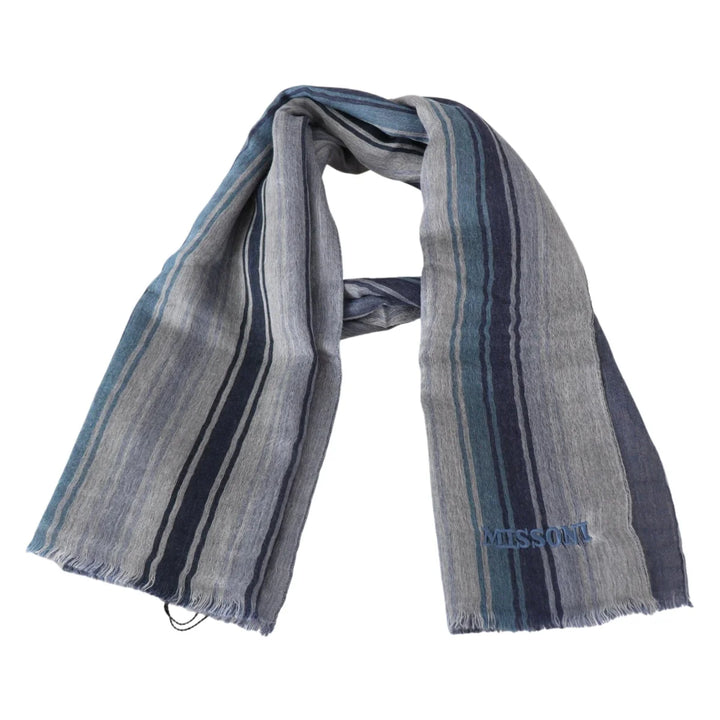 Missoni Multicolor Wool Striped Unisex Neck Wrap Shawl