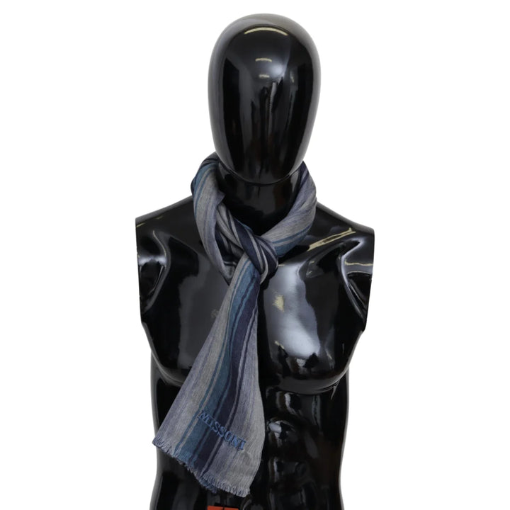 Missoni Multicolor Wool Striped Unisex Neck Wrap Shawl