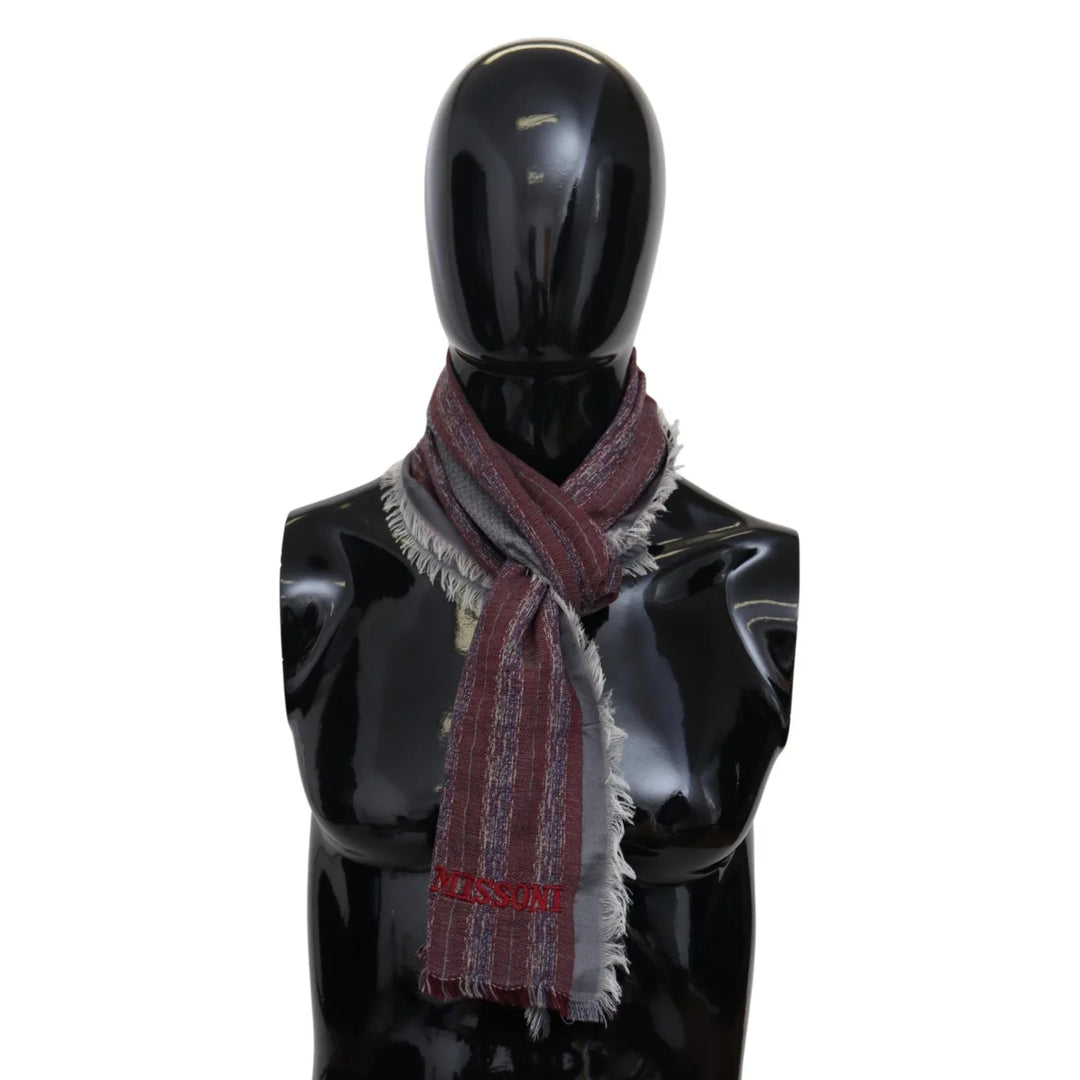 Missoni Multicolor Wool Striped Unisex Neck Wrap Shawl Scarf